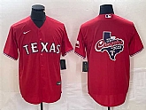 Men's Texas Rangers Red 2023 World Series Champions Big Logo With Patch Cool Base Stitched Baseball Jersey,baseball caps,new era cap wholesale,wholesale hats